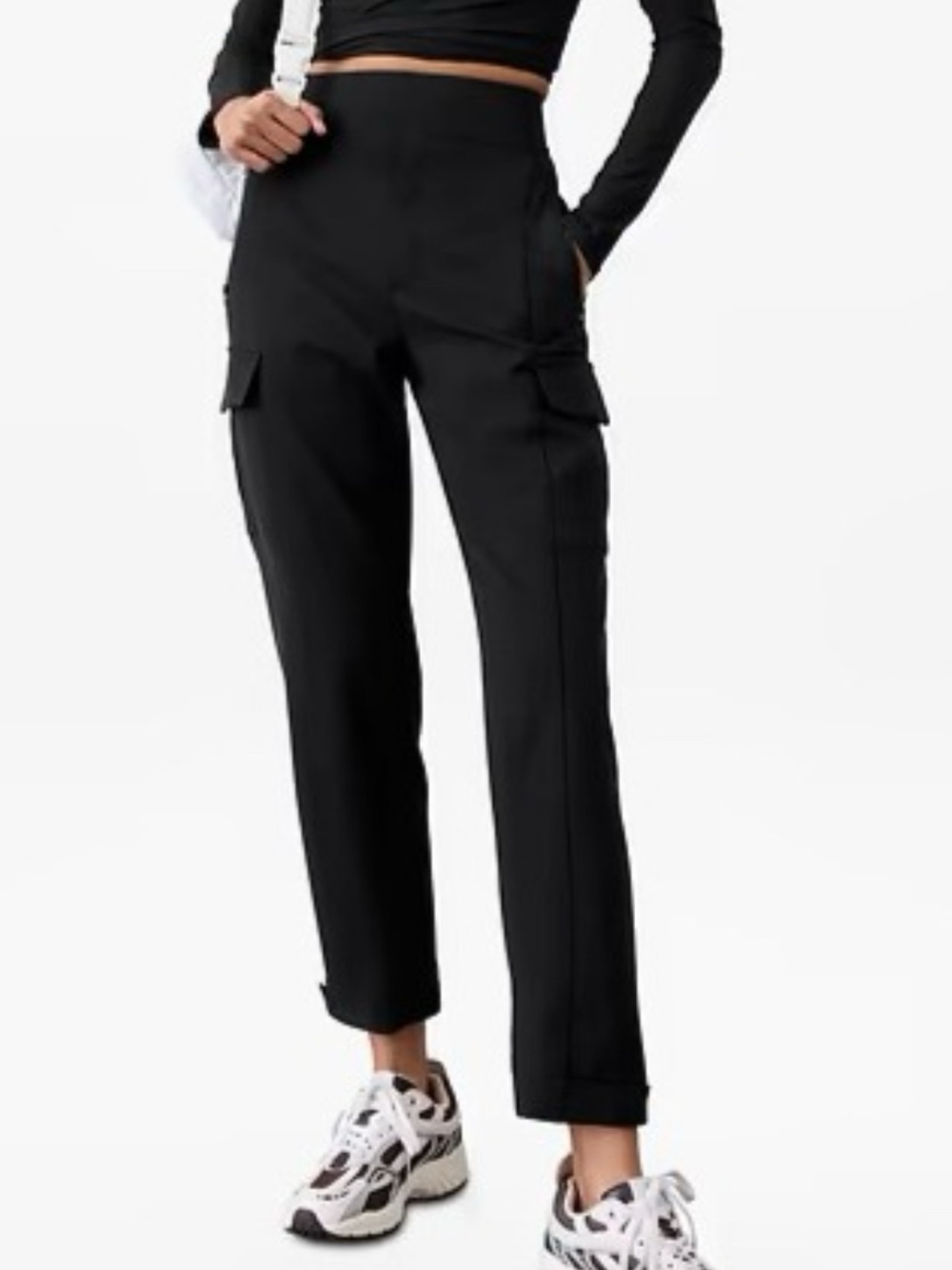 Athleta Black High-Rise Cargo Ankle Pants